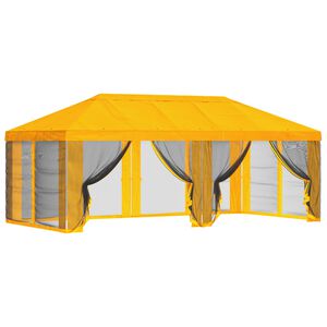 vidaXL Copertura Gazebo con Pareti Laterali 6 x 3 m Giallo Poliestere