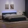 vidaXL Letto a Molle con Materasso e LED Grigio Scuro 180x210 cm Velluto