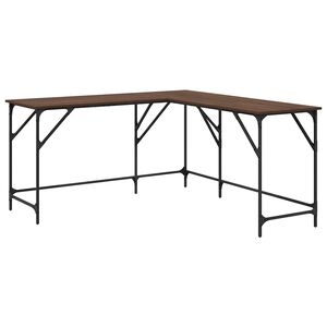 vidaXL Scrivania Rovere Marrone 149x149x75 cm in Legno Multistrato