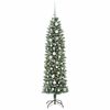 vidaXL Albero di Natale Artificiale Sottile Verde e Bianco 150 cm