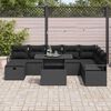 vidaXL Set Divano da Giardino con cuscino 9 pcs Nero Poly Rattan