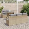 vidaXL Set Divano da Giardino con cuscino 6 pcs Beige Poly Rattan