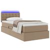 vidaXL Letto con contenitore e LED con led Cappuccino 90 x 200 cm