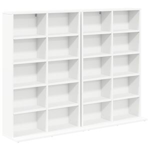 vidaXL Mobile per CD 2 pz Bianco 65 x 23,5 x 97,5 cm