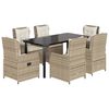 vidaXL Set da Pranzo da Giardino 7 pz con Cuscini Beige in Polyrattan