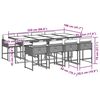 vidaXL Set da Pranzo da Giardino 9 pz con Cuscini in Polyrattan Grigio