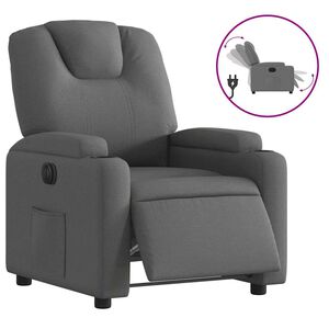 vidaXL Poltrona Elettrica Reclinabile Grigio Scuro in Tessuto