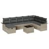 vidaXL Set Divano da Giardino 9 pz Grigio chiaro polyrattan