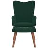 vidaXL Poltrona Relax con Poggiapiedi Verde Scuro in Velluto