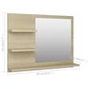 vidaXL Specchio da Bagno Rovere Sonoma 60x10,5x45 cm Legno Multistrato