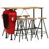 vidaXL Set da Bar 7 pz in Legno Massello di Mango