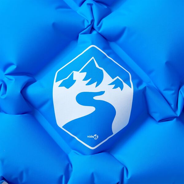 vidaXL Materasso da Campeggio Gonfiabile con Cuscino 1 Persona Blu