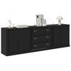 vidaXL Sideboards con cassetto 3 pcs Rovere Nero 210 x 35,5 x 67,5 cm