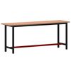 vidaXL Banco da Lavoro 200x55x81,5 cm Legno Massello Faggio e Metallo