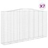 vidaXL Cesti Gabbioni ad Arco 7 pz 400x50x220/240 cm Ferro Zincato