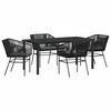 vidaXL Set da Pranzo per Giardino con cuscino 5 pcs Nero
