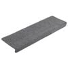 vidaXL Tappetini per scale autoadesivi 5 pz 65x21x4 cm Grigio chiaro bordo rettangolare