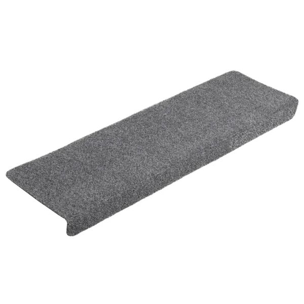 vidaXL Tappetini per scale autoadesivi 5 pz 65x21x4 cm Grigio chiaro bordo rettangolare