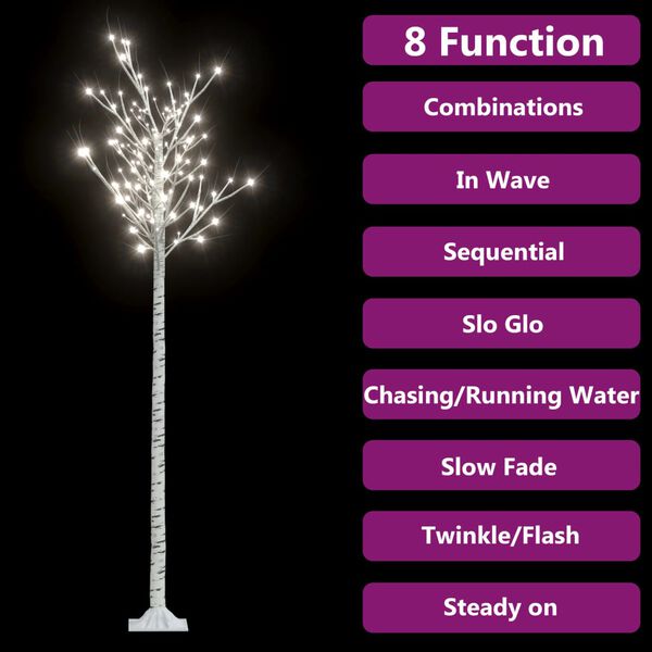 vidaXL Albero Natale 200 LED 2,2m Salice Bianco Freddo Interno Esterno
