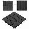 vidaXL Piastrella per Decking 11 pcs Nero 30 x 30 cm WPC