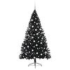 vidaXL Albero di Natale artificiale con luci integrate Nero 180 cm PVC