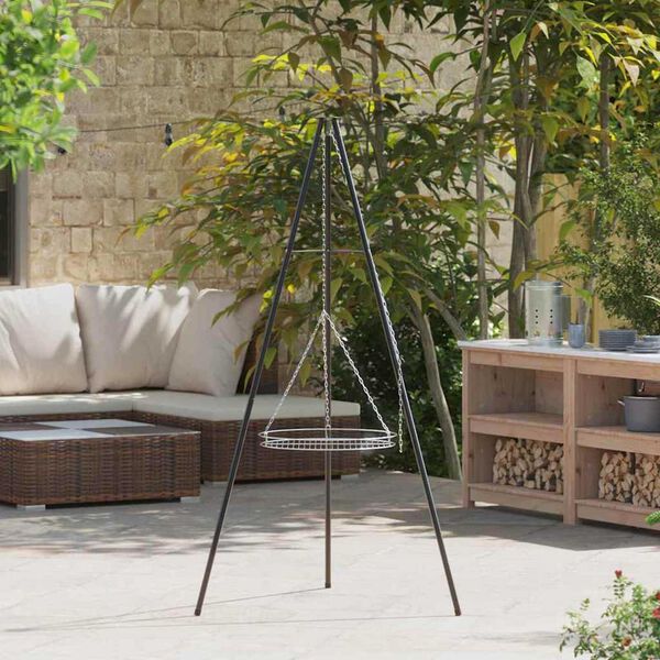 vidaXL Treppiede da Campeggio 2 pcs Nero Acciaio