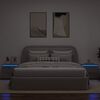 vidaXL Comodini a Parete con Luci LED 2 pz Grigio Cemento
