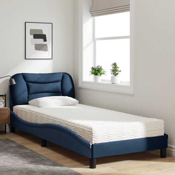 vidaXL Letto con Materasso Hvar Blu 80x200 cm in Tessuto