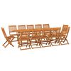 vidaXL Set da Pranzo da Giardino 13 pz 280x90x75 cm Massello di Acacia