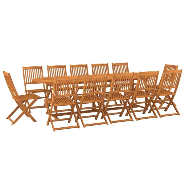 vidaXL Set da Pranzo da Giardino 13 pz 280x90x75 cm Massello di Acacia