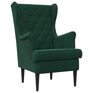 vidaXL Poltrona Verde Scuro Velluto