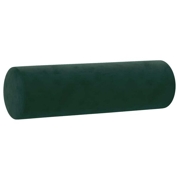 vidaXL Cuscini Decorativi 2 pz Verde Scuro Ø15x50 cm in Velluto