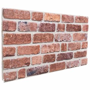 vidaXL Pannelli da parete 10 pz 100 x 50 cm Rosso Schiuma EPS