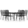 vidaXL Set da Pranzo per Giardino 9 pz con Cuscini Nero