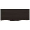 vidaXL Piano Tavolo Marrone Scuro 100x40x2cm Rovere Massello Trattato