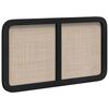 vidaXL Testiera con testiera Nero 100 x 55 x 3 cm Rattan
