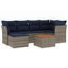 vidaXL Set Divani da Giardino 7 pz con Cuscini Grigio in Polyrattan