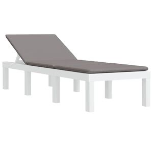 vidaXL Lettino Prendisole con Cuscini Bianco in PP