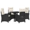 vidaXL Set da Pranzo per Giardino 5 pz Nero polyrattan