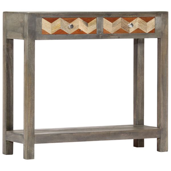 vidaXL Tavolo Consolle Grigio 86x30x76 cm in Legno Massello di Mango