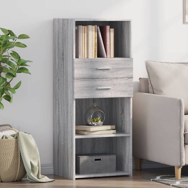 vidaXL Credenza Grigio Sonoma 50x42,5x124 cm in Legno Multistrato