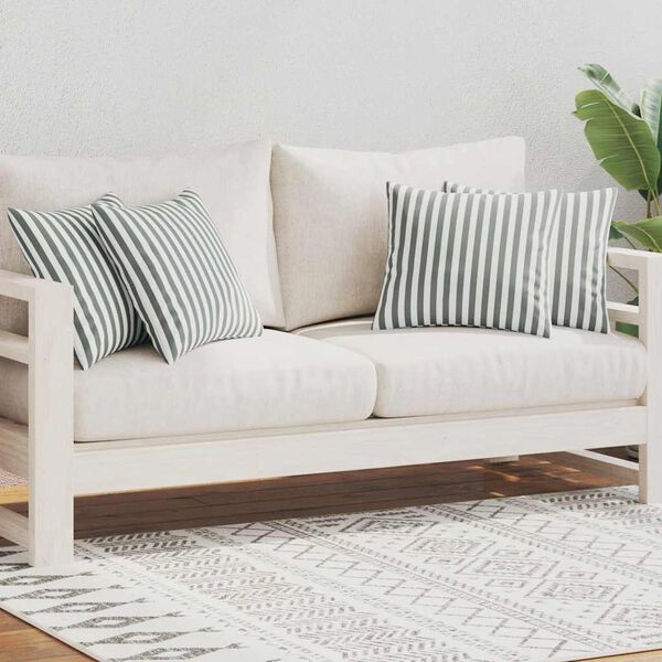 vidaXL Cuscini da Esterno 4 pz Stampa a Righe 45x45 cm Grigi