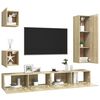 vidaXL Set di Mobili TV 5 pz Rovere Sonoma in Legno Multistrato