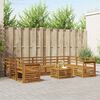 vidaXL Set divani 10 pcs Naturale Legno di Acacia Massello