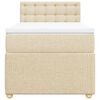 vidaXL Giroletto a Molle con Materasso Crema 90x190 cm in Tessuto