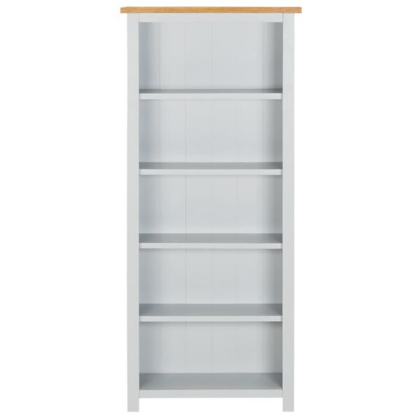 vidaXL Libreria a 5 Ripiani 60x22,5x140 cm in Massello di Rovere