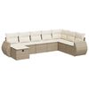 vidaXL Set Divano da Giardino 8 pz con Cuscini Beige in Polyrattan