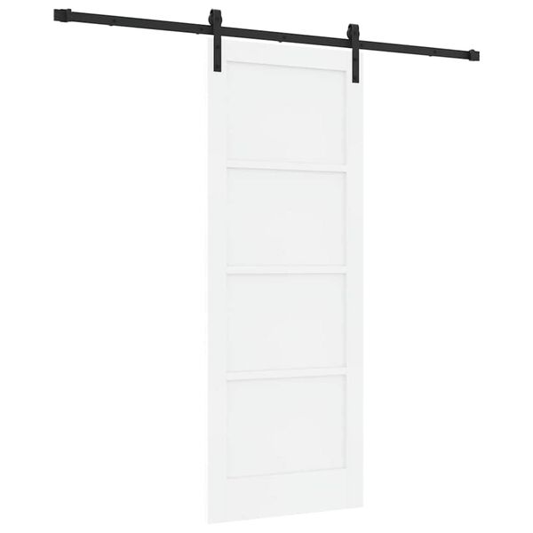 vidaXL Porta scorrevole Bianco 78 x 202 cm Pino massello