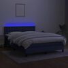 vidaXL Letto a Molle con Materasso e LED Blu 140x200 cm in Tessuto
