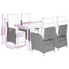 vidaXL Set da Pranzo da Giardino 5pz con Cuscini in Polyrattan Marrone
